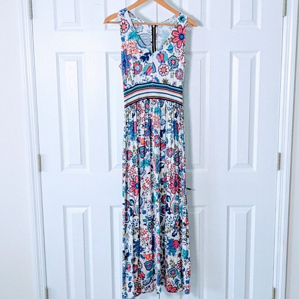 MILLY Women's Sleeveless Maxi Dress  Size M  Multi Color Combo Print
